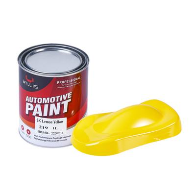 El líquido brillante metálico sólido 2k automotriz pinta color amarillo limón