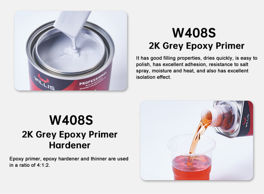 Venta caliente de pintura de primer de automoción de epoxi blanco resistente a la corrosión para molienda en seco pintura de epoxi de automóviles 2k primer de epoxi