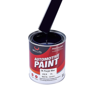 Carrocería de carcasa de relleno sólido de alto brillo endurecedor, fuerte adhesión 2k pintura metálica 2k púrpura azul pintura automotriz de color