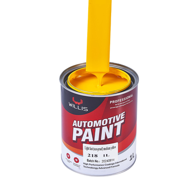 Color de pintura de automóvil sólido personalizado, resistente al clima estable 2k pintura de pulverización 2K amarillo medio pintura de auto-refinación