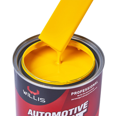 Color de pintura de automóvil sólido personalizado, resistente al clima estable 2k pintura de pulverización 2K amarillo medio pintura de auto-refinación