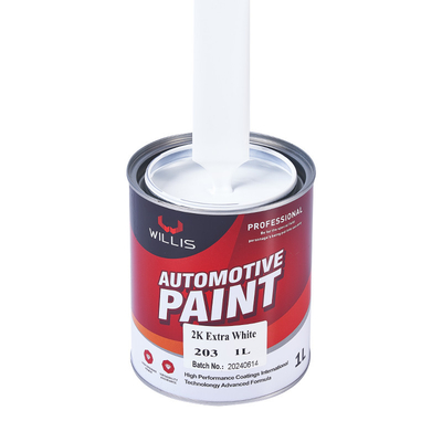 Blanco metálico 2K Pintura sólida Cuerpo de coche Toque hasta Resistencia al agua de pulverización Pintura de acabado automático 2k Pintura de pulverización
