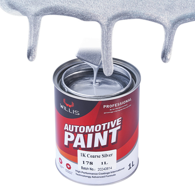 Revestimiento líquido Pintura de automóviles negro plateado, Pintura de automóviles plata mate Para parachoques de plástico 1K Plata gruesa metálica automotriz