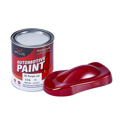 Pintura Automotriz Metálica Rojo Púrpura 2K de Alta Calidad, Venta Caliente, Suministro de Fábrica OEM, Revestimiento Líquido de Resina Acrílica para Reparación de Automóviles