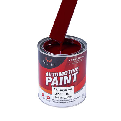Pintura Automotriz Metálica Rojo Púrpura 2K de Alta Calidad, Venta Caliente, Suministro de Fábrica OEM, Revestimiento Líquido de Resina Acrílica para Reparación de Automóviles