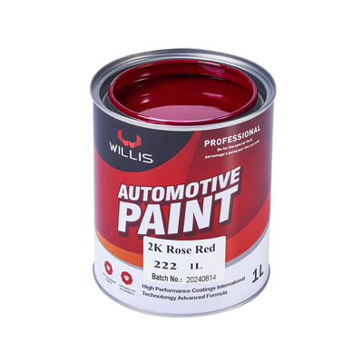 Rose Red 2K Solid Paint with 2 Years Shelf Life and Mixing Ratio 2:1:0.4-0.8 for Automotive and Plastic Coating