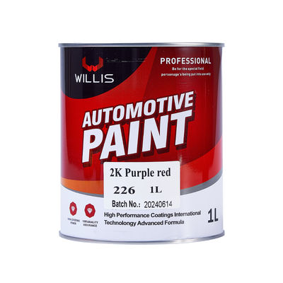 Pintura sólida 2K de secado rápido de alto brillo rojo púrpura y pintura de primer acrílico para reparación de automóviles