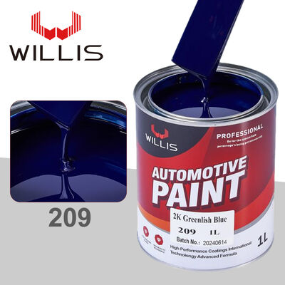 Suministro de fábrica WILLIS 2K Pintura de automóviles azul verdoso recubrimiento líquido de automoción de la capa superior de resina acrílica Basecoat para el recubrimiento de plástico