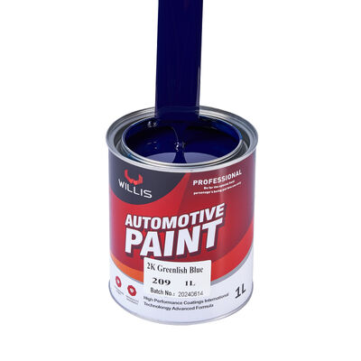 Suministro de fábrica WILLIS 2K Pintura de automóviles azul verdoso recubrimiento líquido de automoción de la capa superior de resina acrílica Basecoat para el recubrimiento de plástico
