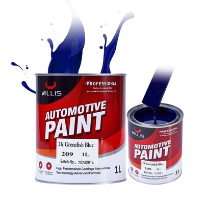 Suministro de fábrica WILLIS 2K Pintura de automóviles azul verdoso recubrimiento líquido de automoción de la capa superior de resina acrílica Basecoat para el recubrimiento de plástico