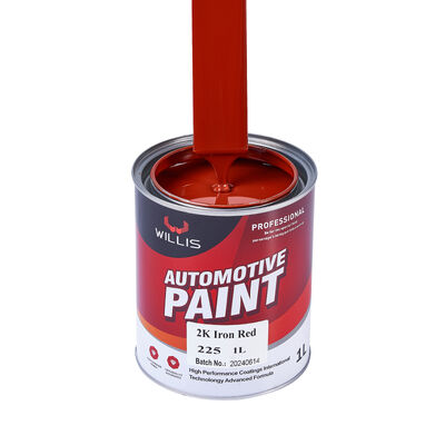 Venta caliente 2K de hierro Rojo Fabrica de recubrimiento de automóviles Suministro OEM Disponible Resina acrílica Liquido Pintura de automóviles Refinar pintura de abrigo