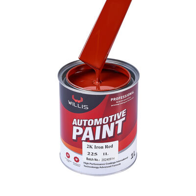 Venta caliente 2K de hierro Rojo Fabrica de recubrimiento de automóviles Suministro OEM Disponible Resina acrílica Liquido Pintura de automóviles Refinar pintura de abrigo
