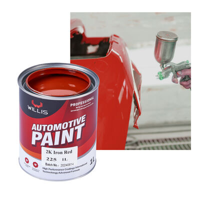 Venta caliente 2K de hierro Rojo Fabrica de recubrimiento de automóviles Suministro OEM Disponible Resina acrílica Liquido Pintura de automóviles Refinar pintura de abrigo