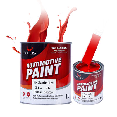 High Gloss 2K Scarlet Red Auto Refinish Liquid Coating Paint Solid Red Base Coating with Resin Acrylic for Automotive Vehicles