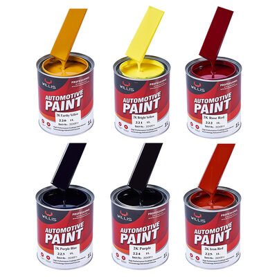 Pintura metálica automotriz amarilla brillante de alta calidad 2K para reparación de automóviles, recubrimiento en spray con pintura acrílica de alto brillo de dos componentes