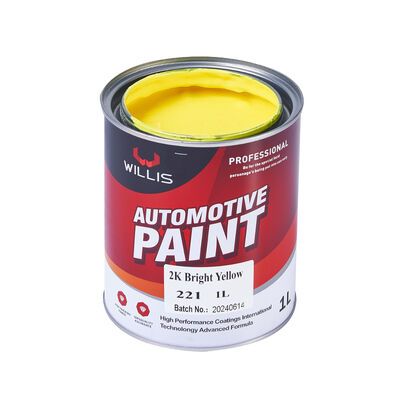 Pintura metálica automotriz amarilla brillante de alta calidad 2K para reparación de automóviles, recubrimiento en spray con pintura acrílica de alto brillo de dos componentes