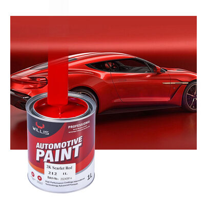 Pintura para automóviles de alto brillo 2K rojo escarlata Refinish Auto Paint Solid Red Base Coating & Paint Hardener Colorante automotriz para vehículos