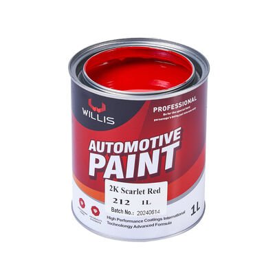 Pintura para automóviles de alto brillo 2K rojo escarlata Refinish Auto Paint Solid Red Base Coating & Paint Hardener Colorante automotriz para vehículos