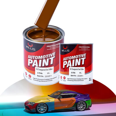 1K Transparente Hierro Amarillo Basecoat Pintura automática Resina acrílica Revestimiento líquido Revestimiento plástico Spray Aplicación Automóvil Refinado OEM