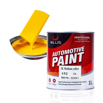 Pintura automotriz de color sólido 1K amarilla, resina acrílica de fabricación china, recubrimiento en estado líquido para aplicación en spray