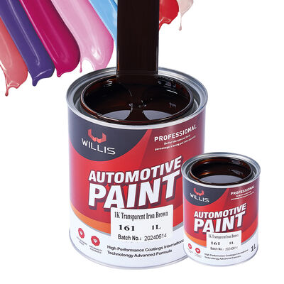 Venta caliente 1K Acrílico Resina de pintura de automóviles de bajo precio de hierro marrón tono metálico Spray Aplicación reparación de automóviles pintura más delgada barniz