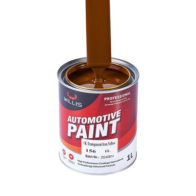 1K Transparente Hierro Amarillo Basecoat Pintura automática Acrílico de resina de recubrimiento líquido para el automóvil Refinish OEM Disponible Auto delgador de pintura