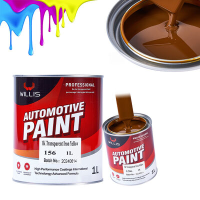1K Transparente Hierro Amarillo Basecoat Pintura automática Acrílico de resina de recubrimiento líquido para el automóvil Refinish OEM Disponible Auto delgador de pintura