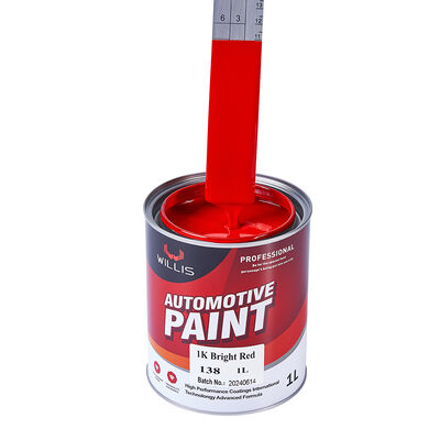 Pintura de automóvil acrílica de dos componentes de alta calidad 1K rojo brillante recubrimiento líquido para fábrica de reparación de automóviles precio al por mayor