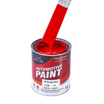 1K de color rojo brillante de resina acrílica líquida de pintura de pulverización de automóviles de un solo componente pintura de acabado de automóviles con servicios OEM\ODM Willis China