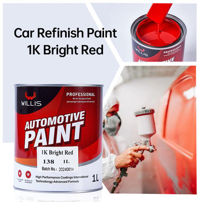 1K de color rojo brillante de resina acrílica líquida de pintura de pulverización de automóviles de un solo componente pintura de acabado de automóviles con servicios OEM\ODM Willis China