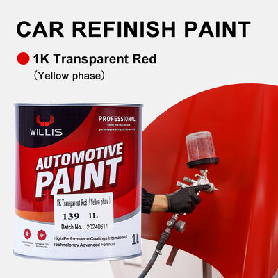 Pintura de automóvil roja transparente de alta calidad de 1K con recubrimiento líquido basado en resina acrílica de primer de 2K para el acabado de automóviles