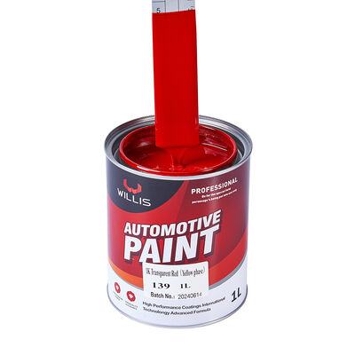 Pintura de automóvil roja transparente de alta calidad de 1K con recubrimiento líquido basado en resina acrílica de primer de 2K para el acabado de automóviles