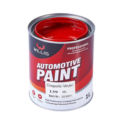Pintura de automóvil roja transparente de alta calidad de 1K con recubrimiento líquido basado en resina acrílica de primer de 2K para el acabado de automóviles