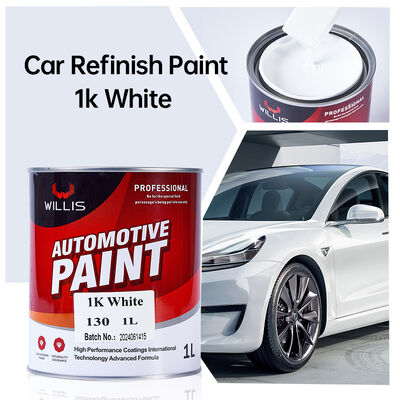 Pintura de alta calidad de 1K de un solo componente Blanco de automoción de alta cobertura de alta cobertura de resina acrílica eficiente
