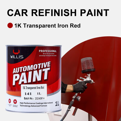Autobody Coche Pintura de reparación de automóviles Pintura 1k Transparente Hierro Rojo Acrílico Coche Pintura de acabado