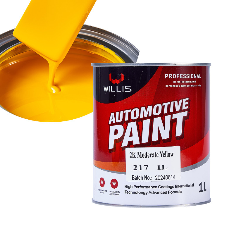 Pintura con spray acrílico amarillo para reparación de carrocerías