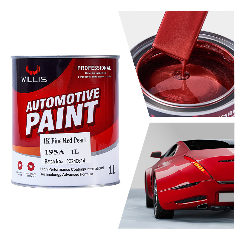 Pintura para automóviles acrílica perlesante de alta saturación de color 1K Rojo Perla fina Pintura para automóviles metálica delgador automotriz