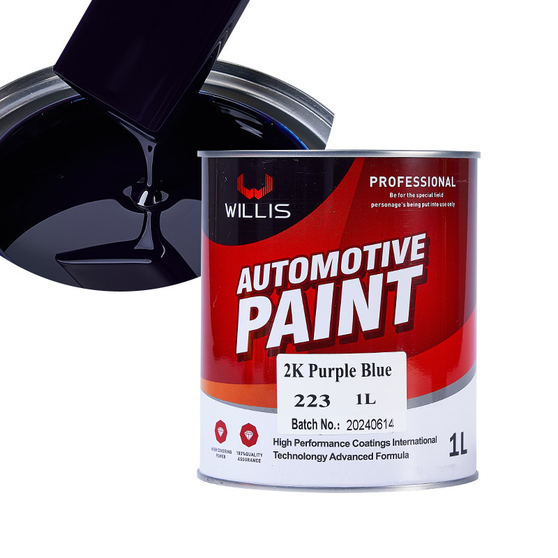 Carrocería de carcasa de relleno sólido de alto brillo endurecedor, fuerte adhesión 2k pintura metálica 2k púrpura azul pintura automotriz de color
