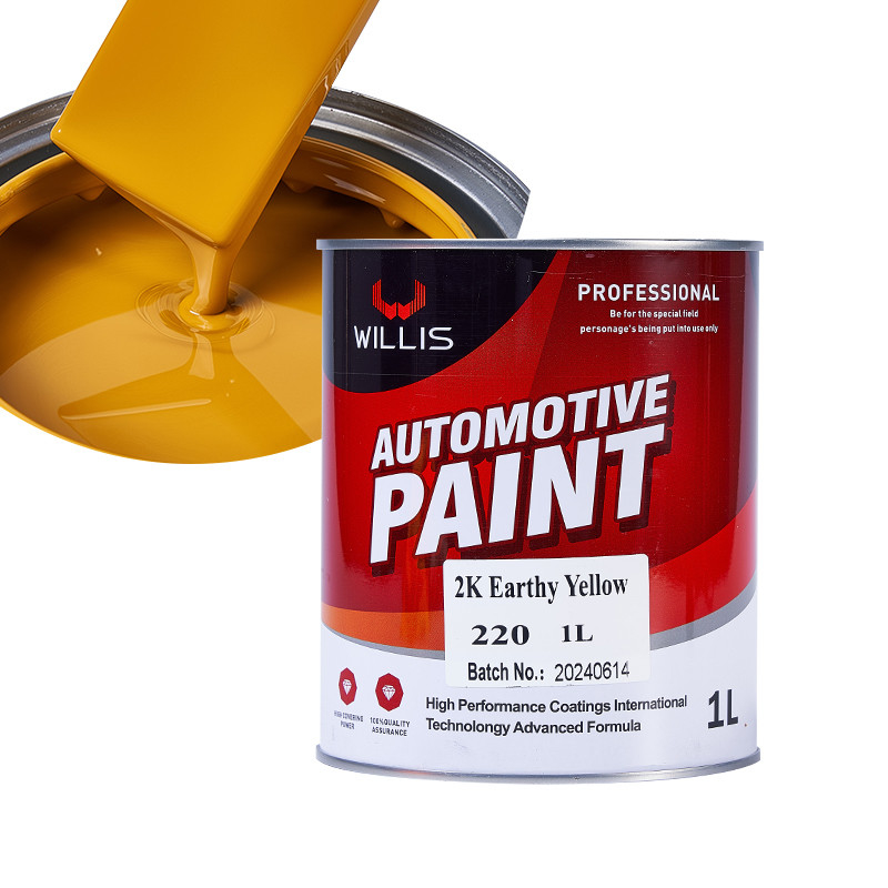 Pintura para automóviles de color amarillo sólido metálico 2K, líquido brillante 2k, pintura para automóviles, fabricante de pintura para automóviles.