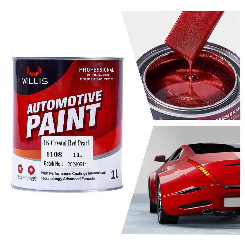 Perla acrílica transparente y clara pintura de automóviles alta sólida secado rápido, 1K cristal perla roja, color de pintura acrílica