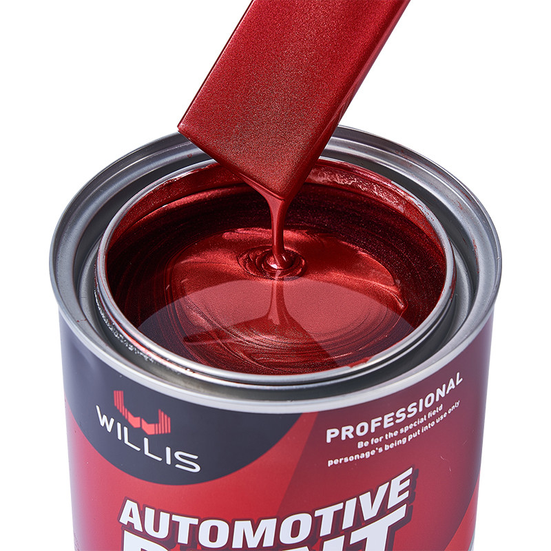Acrílico Flash Perla clara Pintura automotriz de alta sólida Seco rápido Tiempos 1K Cristal Rojo Perla Color de pintura acrílica