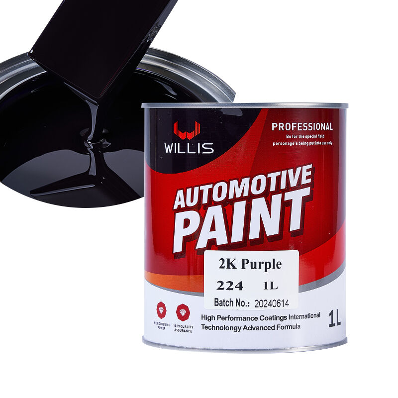 Pintura de revestimiento de automóviles púrpura de 2K de dos componentes Acrílico Basecoat Top Coat Pintura de automóviles Refinish Spray Reparación de automóviles Fijación de pintura