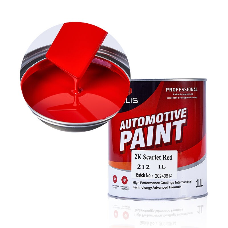 Pintura para automóviles de alto brillo 2K rojo escarlata Refinish Auto Paint Solid Red Base Coating & Paint Hardener Colorante automotriz para vehículos